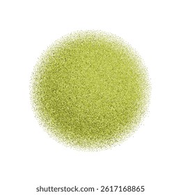 Matcha green tea powder in white background flatlay top view. Organic sencha herb heap shows healthy asian lifestyle drink. Ground chlorella splash creates natural zen food ingredient look.