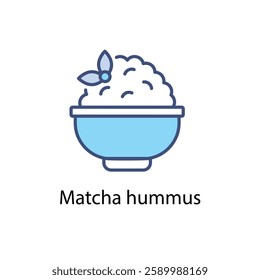 Matcha hummus vector icon stock illustration