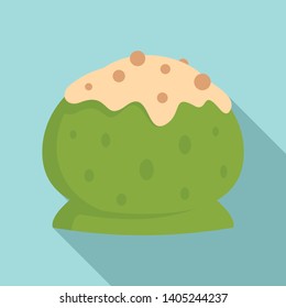 Matcha ice ball icon. Flat illustration of matcha ice ball vector icon for web design
