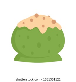 Matcha ice ball icon. Flat illustration of matcha ice ball vector icon for web design