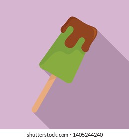 Matcha ice cream icon. Flat illustration of matcha ice cream vector icon for web design