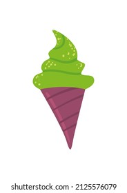 matcha ice cream over white