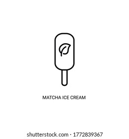 Icono de línea delgada simple de helado Matcha ilustración vectorial