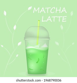 Tarta Matcha sobre fondo verde

