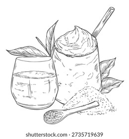 Matcha latte  Vector