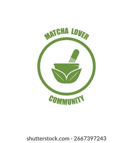 matcha logo vector icon illustration design. logo suitable for cafe, restaurant and brand company