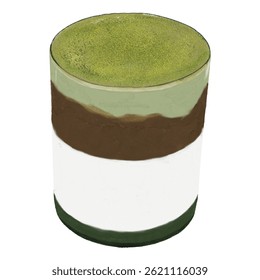 Matcha mocha coffee latte iced drink dessert