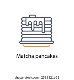 Matcha pancakes vector icon stock illustration
