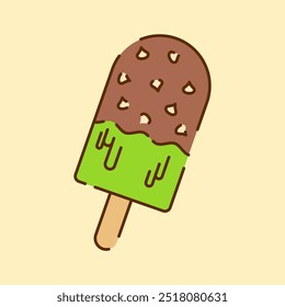 Ilustración de paletas de helado Matcha