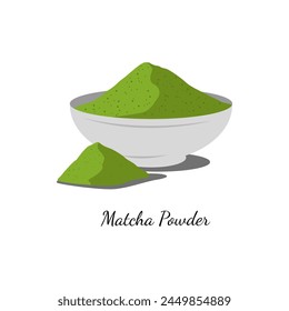 Matcha powder healthy herbal drinks illustration art sign icon design vector