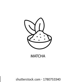 Matcha Powder Simple Thin Line Icon Vector Illustration