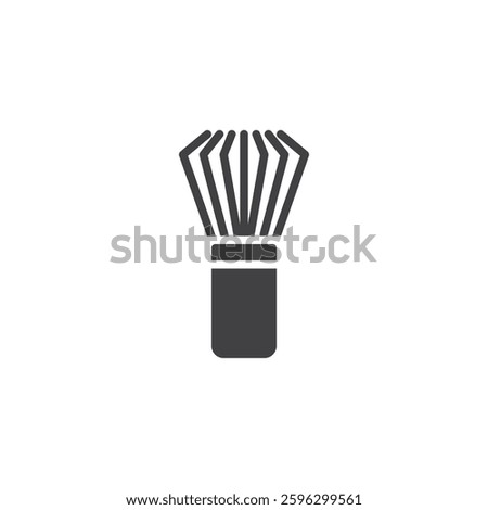 Matcha preparation whisk vector icon. filled flat sign for mobile concept and web design. Bamboo Whisk glyph icon. Symbol, logo illustration. Vector graphics