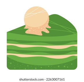 icono de la porción de tarta de producto matcha