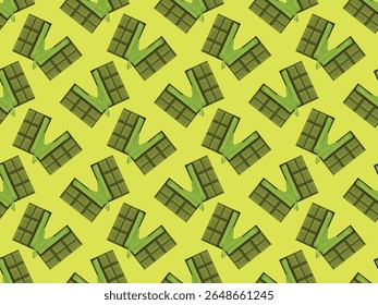 Matcha Set Polvo Té verde Ingrediente de hoja japonesa Elemento de polvo Hierba Icono de dibujos animados tradicionales