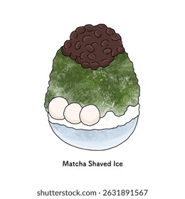 
Matcha raspada linha de gelo desenho ilustração