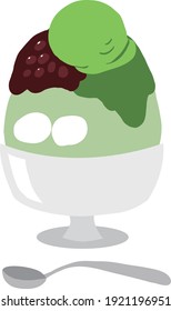 Material de ilustración del vector de hielo afeitado Matcha