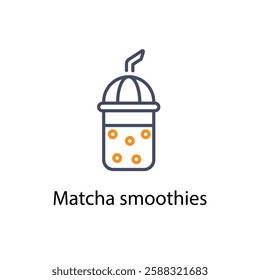 Matcha smoothies vector icon stock illustration