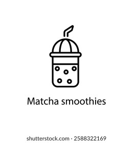 Matcha smoothies vector icon stock illustration