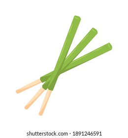 Matcha sticks. Dipped stick. Dipped stick pattern vector. Matcha dipped cookie sticks.