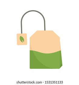 Matcha tea bag icon. Flat illustration of matcha tea bag vector icon for web design