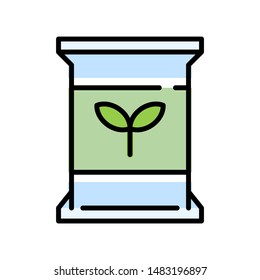 Matcha tea bag vector icon, filled design