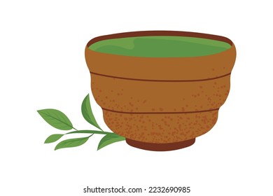 matcha tea beverage icon isolated