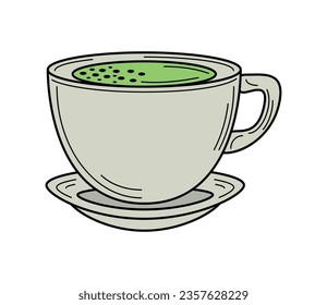 matcha tea beverage icon isolated illustration