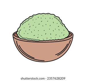 matcha tea in a bowl icon isolated illustration