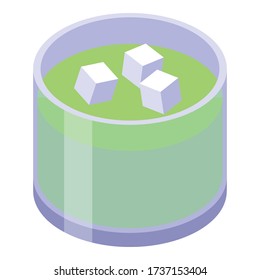 Matcha tea cocktail icon. Isometric of matcha tea cocktail vector icon for web design isolated on white background