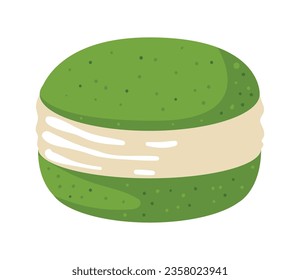 matcha tea cookie icon isolated vector