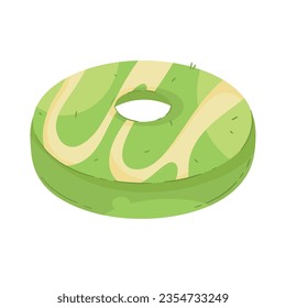 matcha tea donut vector isolated