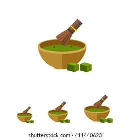 Matcha tea flat icon