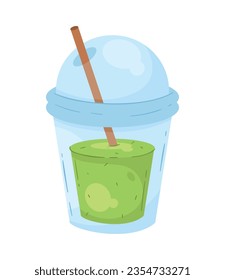 matcha tea glass vector isolated