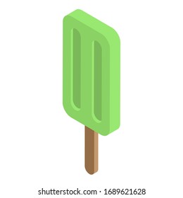 Matcha tea ice cream icon. Isometric of matcha tea ice cream vector icon for web design isolated on white background