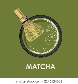 Matcha tea. Japanese ceremony banner.