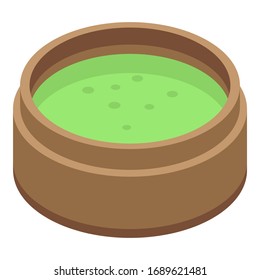 Matcha tea liquid icon. Isometric of matcha tea liquid vector icon for web design isolated on white background
