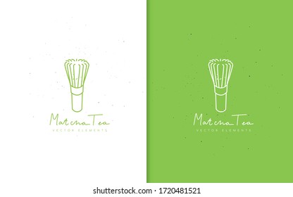 Matcha tea logotype collection.Organic Food icon.Can use for logo,company identity,emblem,packaging,web.