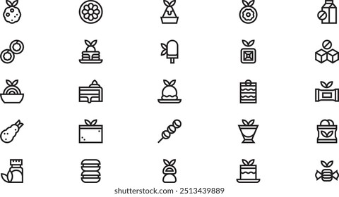 Matcha tea meal icons High-Quality Vector Icons Collection with Editable Stroke. Ideal for Professional and Creative Projects.