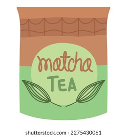 matcha tea pack icon isolated