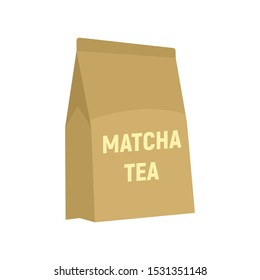 Matcha tea package icon. Flat illustration of matcha tea package vector icon for web design