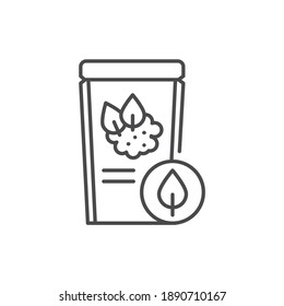 Matcha Teeverpackung с Farbsymbol. Piktogramm für Webseiten, mobile App, Promo. UI UX GUI Design Element. Bearbeitbarer Strich.