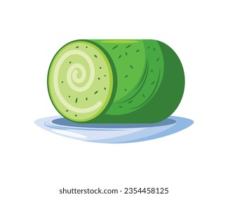 matcha tea pastry icon isolated