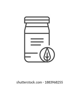 Matcha tea powder color line icon. Pictogram for web page, mobile app, promo.