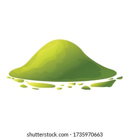Icône de poudre de thé à thé. Dessin de l'icône du vecteur poudre de thé matcha pour la conception de la toile isolée sur fond blanc