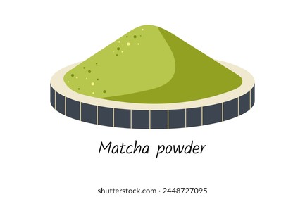 Matcha Teepulver. Vektorillustration.