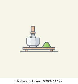 Matcha tea vector icon illustration