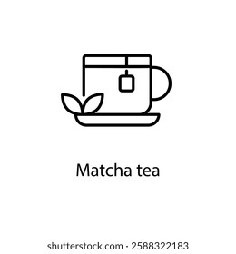 Matcha tea vector icon stock illustration