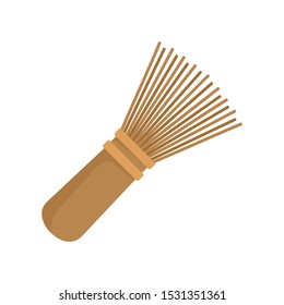 Matcha tea whisk icon. Flat illustration of matcha tea whisk vector icon for web design