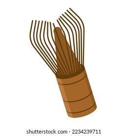 matcha tea whisk icon isolated