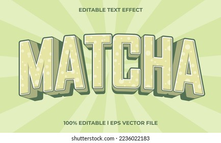 matcha text effect editable modern lettering typography font style, pastel 3d text for tittle.